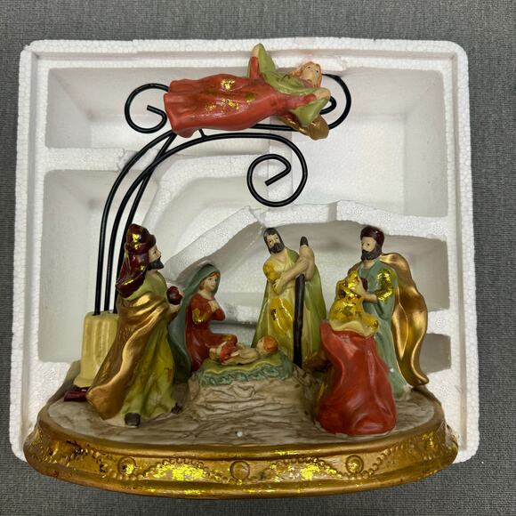 Vintage JC Penny Flying Angel Nativity Porcelain Baby Jesus & 3 Wise Men- Good - Picture 11 of 11